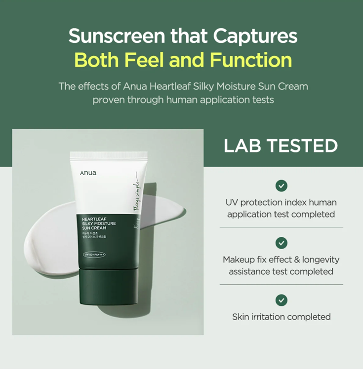 Anua Heartleaf Silky Moisture Sun Cream – 50ml