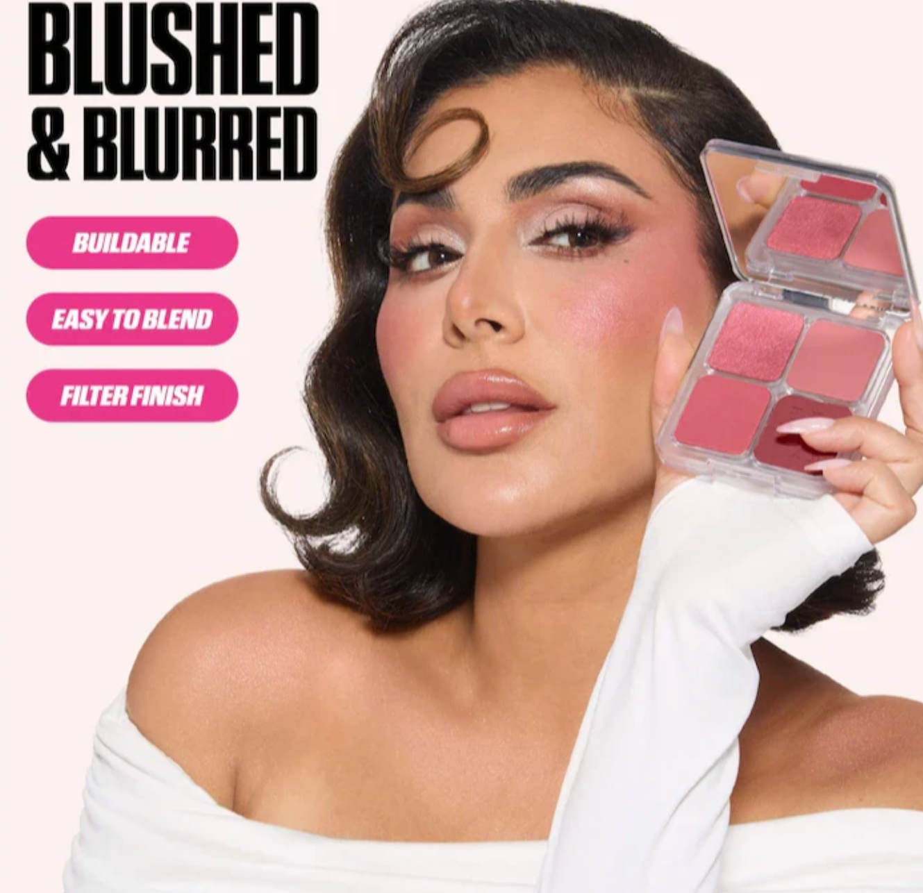 Huda Beauty Blush Filter Blurring Blushlighters Palette - Rose Berry