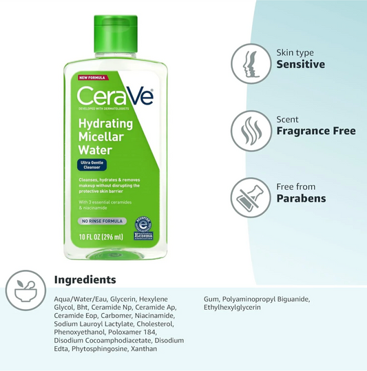 CeraVe Hydrating Micellar Cleansing Water – 295ml